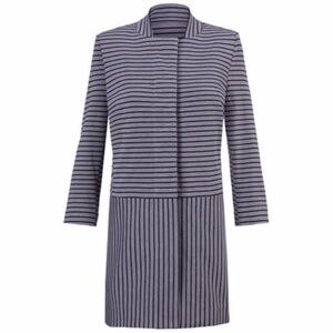 CAbi | 5474 Striped Car Coat Womens Size XS Gray Button Front Long Sleeves